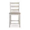 150220266991272289f6c.jpeg Myra Barstool Chair Set of 2 | Padded Seats and Ladderbacks | Dual Tone Weathered White Brown