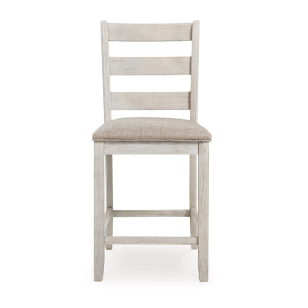 150220266991272289f6c.jpeg Myra Barstool Chair Set of 2 | Padded Seats and Ladderbacks | Dual Tone Weathered White Brown