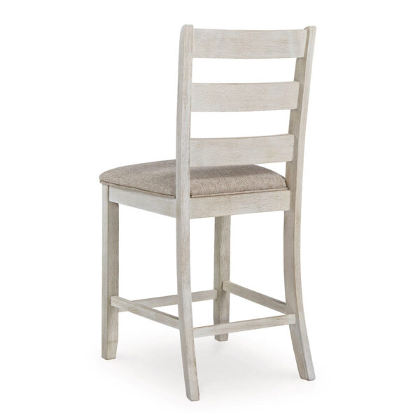 1502202669912724bd2b8.jpeg Myra Barstool Chair Set of 2 | Padded Seats and Ladderbacks | Dual Tone Weathered White Brown