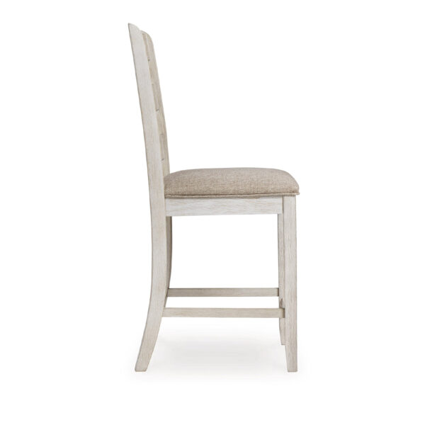 1502202669912726e3016.jpeg Myra Barstool Chair Set of 2 | Padded Seats and Ladderbacks | Dual Tone Weathered White Brown