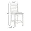 1502202669912729ca4b2.jpeg Myra Barstool Chair Set of 2 | Padded Seats and Ladderbacks | Dual Tone Weathered White Brown