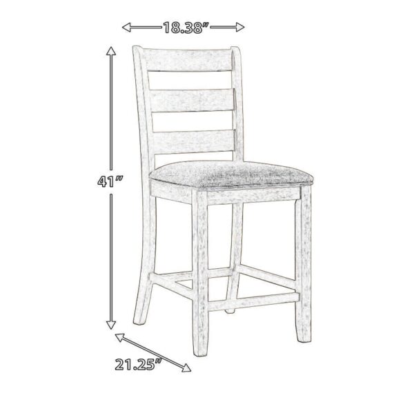 1502202669912729ca4b2.jpeg Myra Barstool Chair Set of 2 | Padded Seats and Ladderbacks | Dual Tone Weathered White Brown