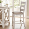 15022026699127403c0af.jpeg Myra Barstool Chair Set of 2 | Padded Seats and Ladderbacks | Dual Tone Weathered White Brown