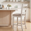 15022026699127429cb8c.jpeg Myra Barstool Chair Set of 2 | Padded Seats and Ladderbacks | Dual Tone Weathered White Brown