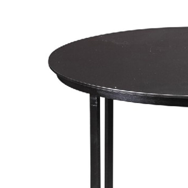 Round Metal Frame Side Table with Tubular Legs, Black