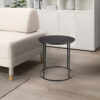 Round Metal Frame Side Table with Tubular Legs, Black