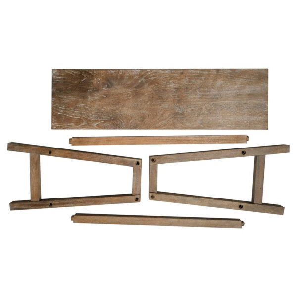 150220266991277179f1c.jpeg 33 Inch Saddle Seat Bench with Angled Frame, Sandblasted Antique Brown Acacia Wood