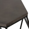 150220266991285c83810.jpeg Hexagonal Concrete End Table with Metal Base, Gray and Black