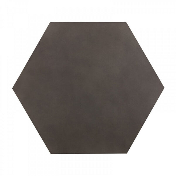 1502202669912866e740d.jpeg Hexagonal Concrete End Table with Metal Base, Gray and Black