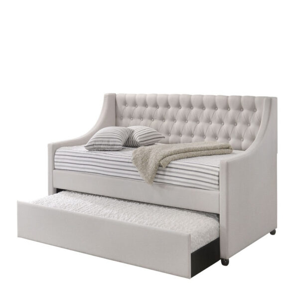 15022026699128934234a.jpeg Fabric Twin Size Daybed with Button Tufted Back and Sloped Arms,Light Gray