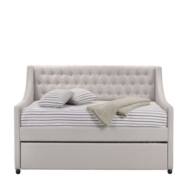 150220266991289589f23.jpeg Fabric Twin Size Daybed with Button Tufted Back and Sloped Arms,Light Gray