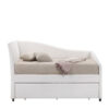 Leatherette Twin Size Daybed and Trundle with Sloped Back, White