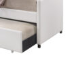 Leatherette Twin Size Daybed and Trundle with Sloped Back, White