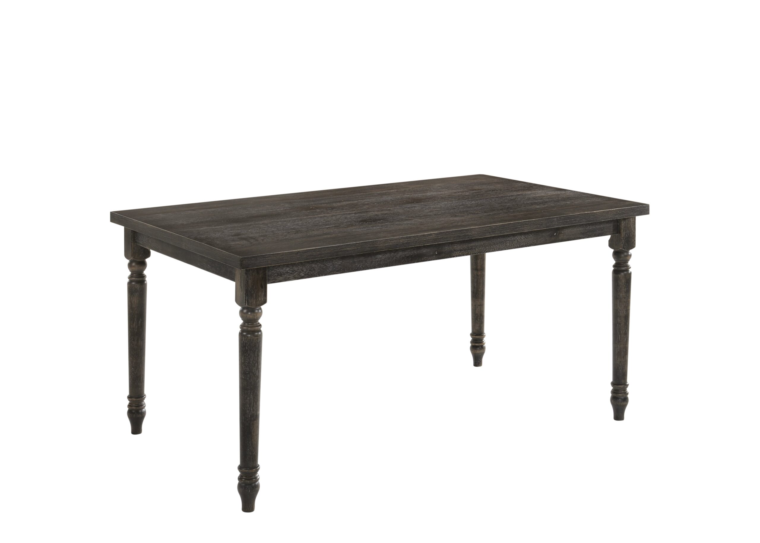 15022026699129298b61f.jpeg Rustic Style Wooden Dining Table with Rectangular Top and Turned Legs, Gray