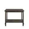 Counter Height Wooden Dining Table with Open Bottom Shelf, Gray