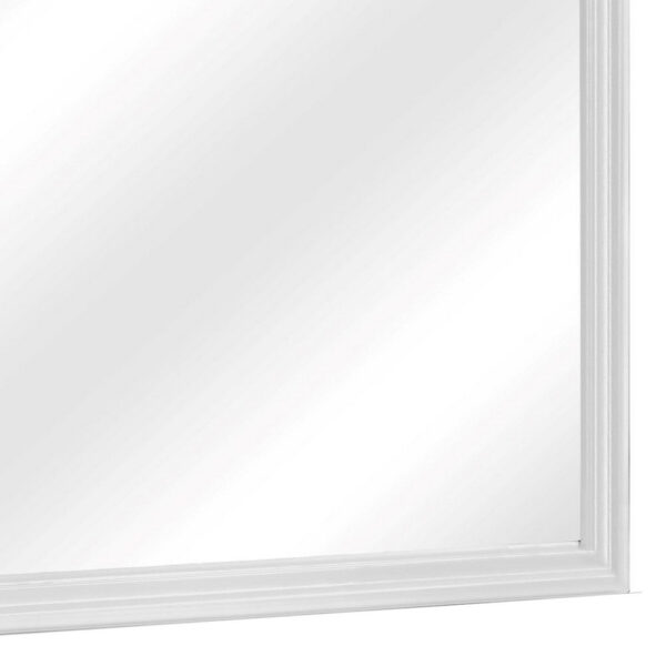 Square Molded Wooden Frame Dresser Mirror, White and Silver