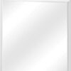 Square Molded Wooden Frame Dresser Mirror, White and Silver