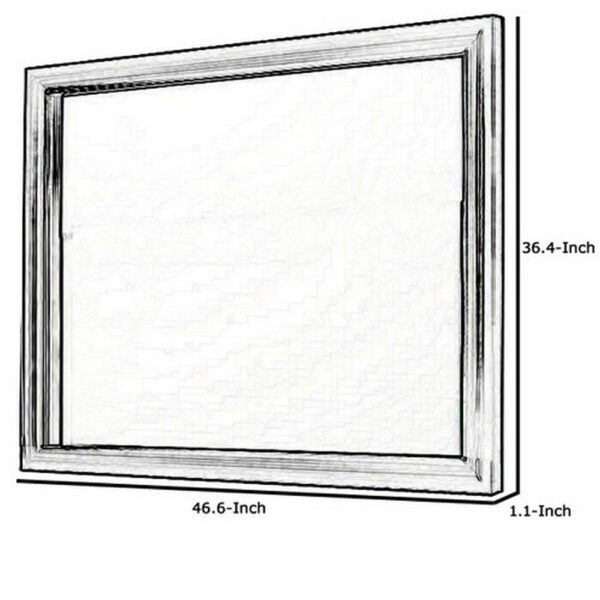 1502202669912bd4d2aec.jpeg Molded Wooden Frame Dresser Top Mirror, Black and Silver