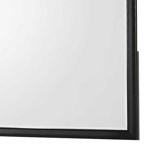 1502202669912c05e726d.jpeg Rectangular Wooden Frame Dresser Top Mirror, Black and Silver
