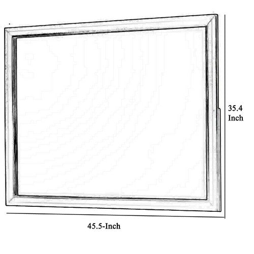 1502202669912c0864293.jpeg Rectangular Wooden Frame Dresser Top Mirror, Black and Silver