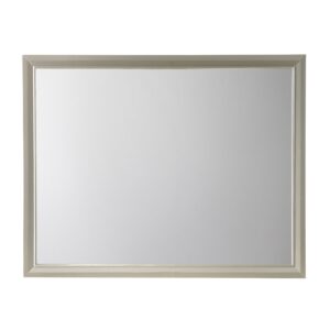 Rectangular Wood Encased Dresser Top Mirror, Champagne Silver