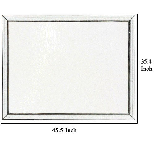 Rectangular Wood Encased Dresser Top Mirror, Champagne Silver