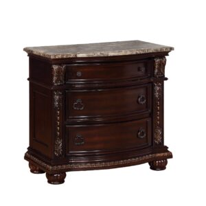 1502202669912cb799977.jpeg Sany Wooden Nightstand with Three Spacious Drawers and Bun Feet, Cherry Brown