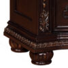 Sany Wooden Nightstand with Three Spacious Drawers and Bun Feet, Cherry Brown