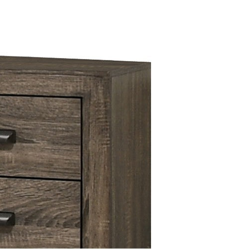 1502202669912d090c4d7.jpeg 2 Drawer Wooden Nightstand with Metal Handles and Bracket Legs, Brown