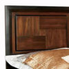 Transitional Style Eastern King Wooden Parquet Design Bed, Brown