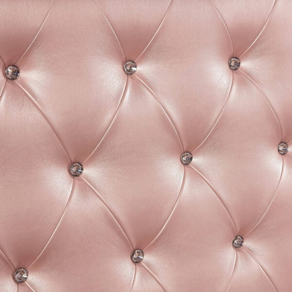 1502202669912df234d45.jpeg Contemporary Queen Size Wooden Bed With Mirror Trim Details, Pink