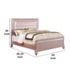 1502202669912df6b9dc3.jpeg Contemporary Queen Size Wooden Bed With Mirror Trim Details, Pink