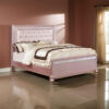 1502202669912df90b22f.jpeg Contemporary Queen Size Wooden Bed With Mirror Trim Details, Pink