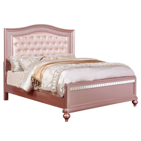 1502202669912e1fb5276.jpeg Full Size Wooden Bed With Mirror Trim Details and Camelback Headboard, Pink