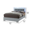 Wooden Eastern King Bed with Leatherette Headboard, White and Black