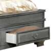 Transitional Eastern King Wooden Bed with Multiple Bottom Drawers, Gray