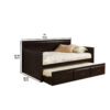 Traditional Style Wooden Daybed with Trundle, Brown