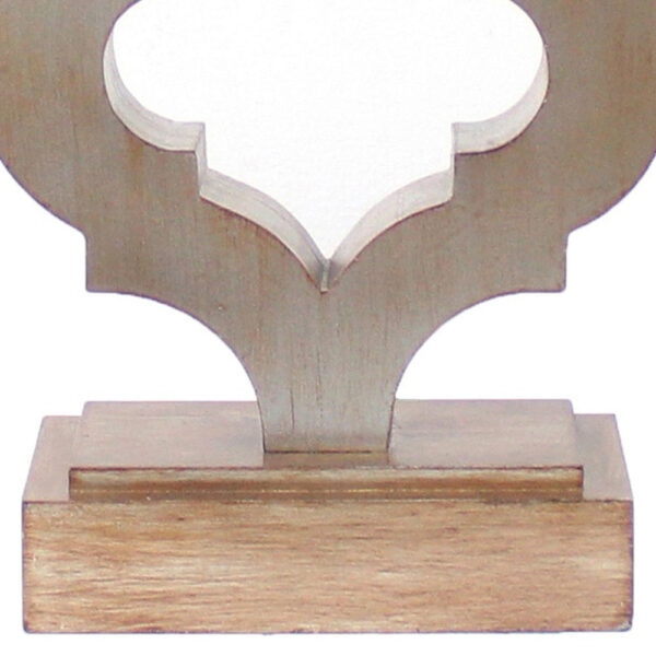 1502202669912fc2d089a.jpeg Wooden Table Lamp Set of 2 with Quatrefoil Design Base, Black and Antique White