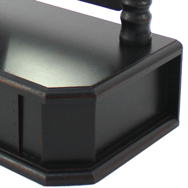 Traditional Wooden Table Mirror with 1 Drawer, Black and Silver, Set of 2