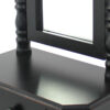 Traditional Wooden Table Mirror with 1 Drawer, Black and Silver, Set of 2