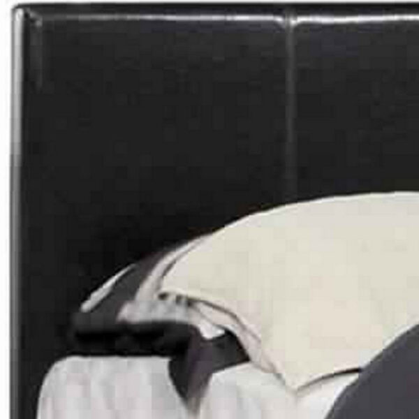 Platform Style Leatherette California King Bed with Tapered Feet , Brown