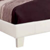 Leatherette Platform Style Queen Size Bed with Tapered Block Feet, White