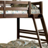 Transitional Style Twin Over Full Bunk Bed with Drawers, Walnut Brown