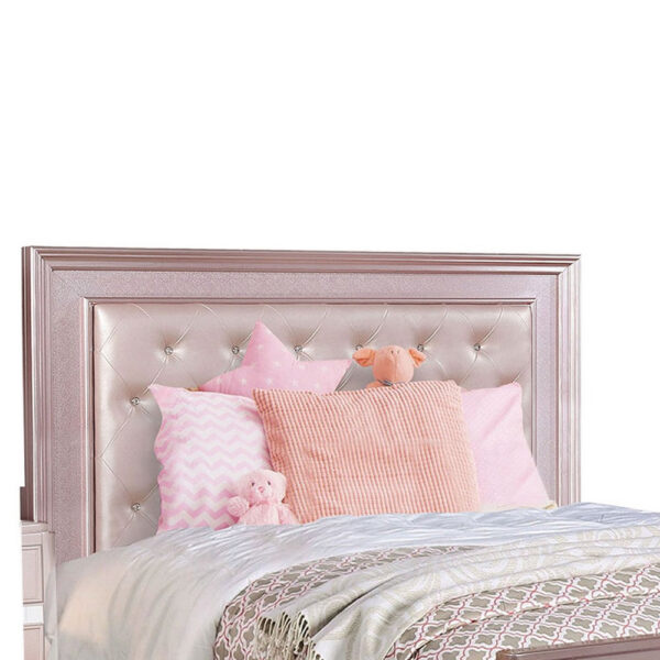 15022026699130fcb284e.jpeg Button Tufted Full Size Bed with Leatherette Headboard, Rose Gold