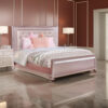 1502202669913103df27d.jpeg Button Tufted Full Size Bed with Leatherette Headboard, Rose Gold