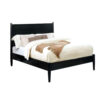 Wooden Eastern King Size Bed with Panel Headboard, Black