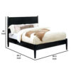 Wooden Eastern King Size Bed with Panel Headboard, Black