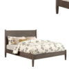 Wooden Eastern King Size Bed with Panel Headboard, Gray