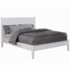 Wooden Eastern King Size Bed with Panel Headboard, White