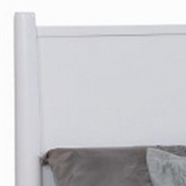 Wooden Eastern King Size Bed with Panel Headboard, White